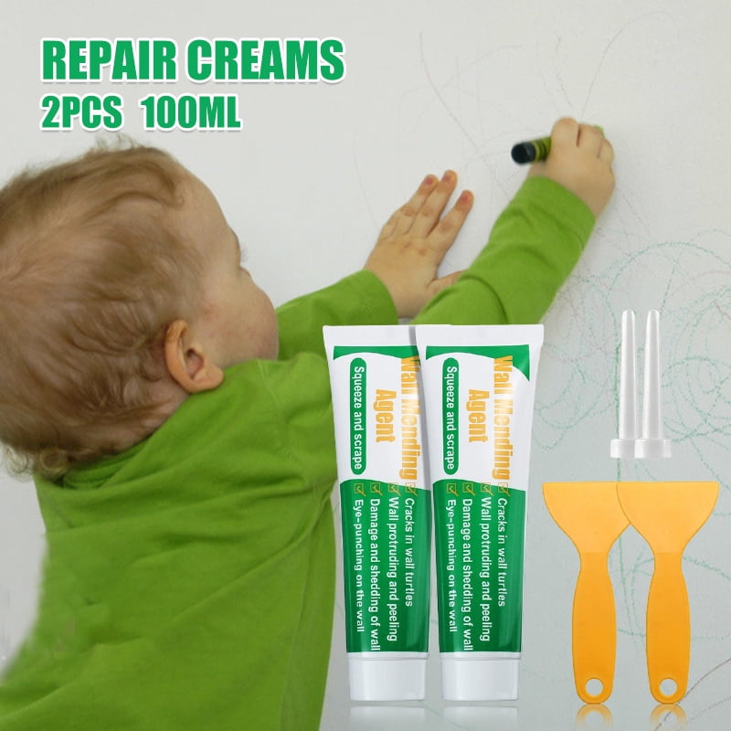 2Pcak Wall Mending Agent Drywall Patch Repair Kit Quick Easy Fill The Holes and Crack Wall Self