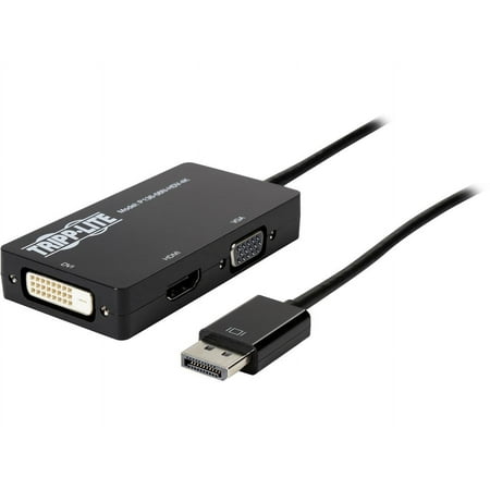 UPC: 0037332190840 | Tripp Lite DisplayPort to VGA / DVI / HDMI 4K x 2K @ 24/30Hz Adapter Converter – DisplayPort/HDMI/DVI/VGA for Audio/Video Device Notebook Tablet Monitor Projector TV – 6 – 1 x DisplayPort M
