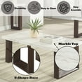 thumbnail image 3 of Miekor Furniture Edwyn White Natural Marble Top & Espresso Finish Rectangular Coffee Table 0059, 3 of 5