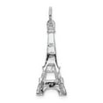 thumbnail image 3 of Real 14kt White Gold Solid Polished Eiffel Tower Charm Pendant; for Adults and Teens; for Women and Men, 3 of 4
