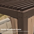 thumbnail image 4 of PURPLE LEAF 10' X 13' Outdoor Louvered Pergola Aluminum Adjustable Roof Louvered Gazebo with Curtains and Netting, Bronze, 4 of 7