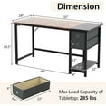 thumbnail image 3 of Gymax 55-Inch Home Office Desk Computer Workstation w/2 Drawers Rustic Brown & Black, 3 of 10