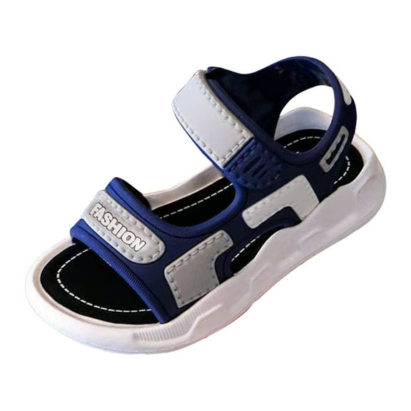Povozer Toddler Boys Sandals Anti-Slip Rubber Sole Infant Summer Outdoor Shoes(Blue,12)