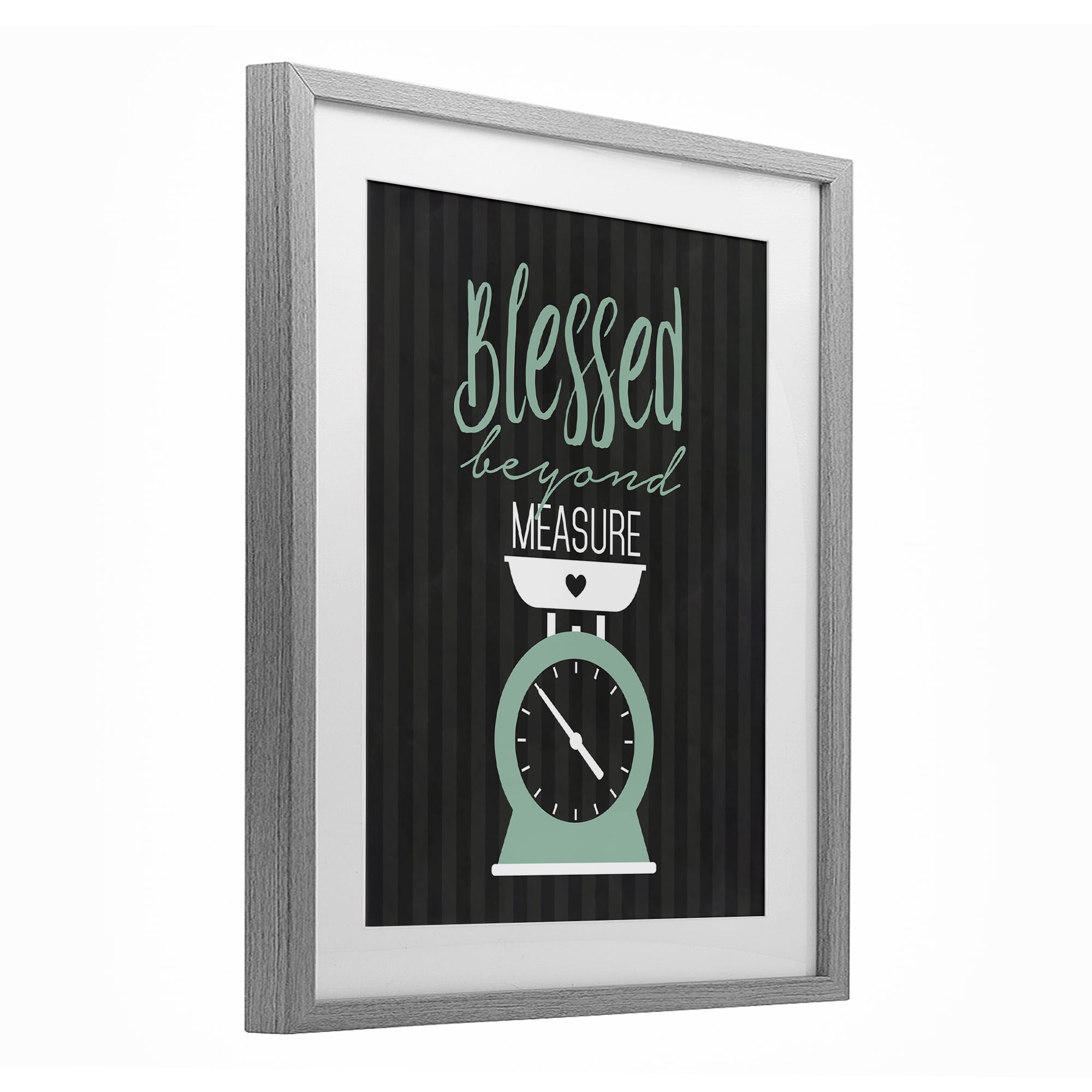 Blessed Beyond Measure Scale Gray Framed Print Under Glass, design by Lettered and Lined