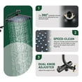 thumbnail image 6 of Cobbe 12 Inch Rain Shower Head Combo, High Pressure Handheld Shower Head with Filter, Arm Height Adjustable, 9 Spray Filtered Shower Head, Matte Black, 6 of 12
