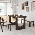 thumbnail image 2 of MAYEERTY 67x33.5x30 Modern Oval Dining Table, Contemporary Home Wood Kitchen Table, Walnut, 2 of 9