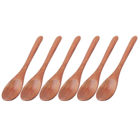 - Flatware Wood Catering Tool Teaspoon Porridge Rice Soup Spoon Scoop Brown 6pcs