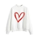thumbnail image 1 of Gibobby Temperamento Pullover Top con estampado de corazón para mujer, sudadera estampada, Top, sudadera de manga larga, blusa, con carácter, blusa informal (Blanco, S), 1 of 4