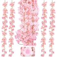 thumbnail image 1 of Juego de 4 guirnaldas de flores de cerezo artificiales de seda de 1,8 m para colgar en el hogar, 11 Afortunado Sencillez, 1 of 5
