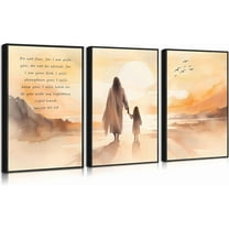 Modern Christian WallIsaiah 41:10 Bible Verse Canvas Poster Prints Christianity Faith Sunset Scripture Picture Jesus With Girl Painting Home Wall Decor for Living room bedroomd