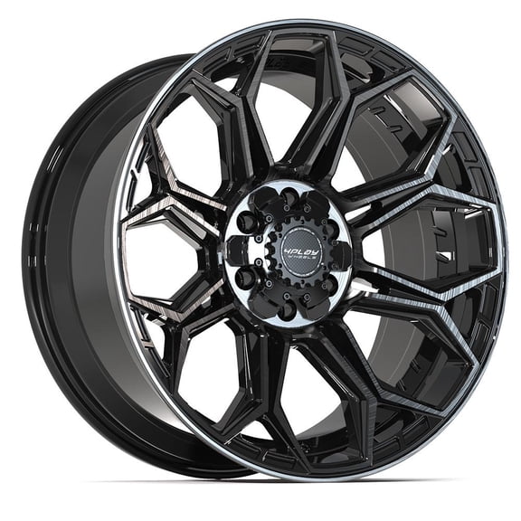 4PLAY Wheels 4P83 20 Inch Rim Fits 6x135 & 6x139.7 20x9 Gloss Black Brushed with Tinted Clear (1)