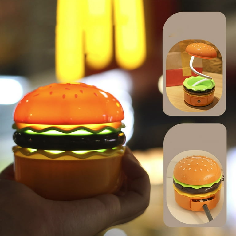 100Fens Cute Hamburger Night Light, Funny Burger Decor Bedside