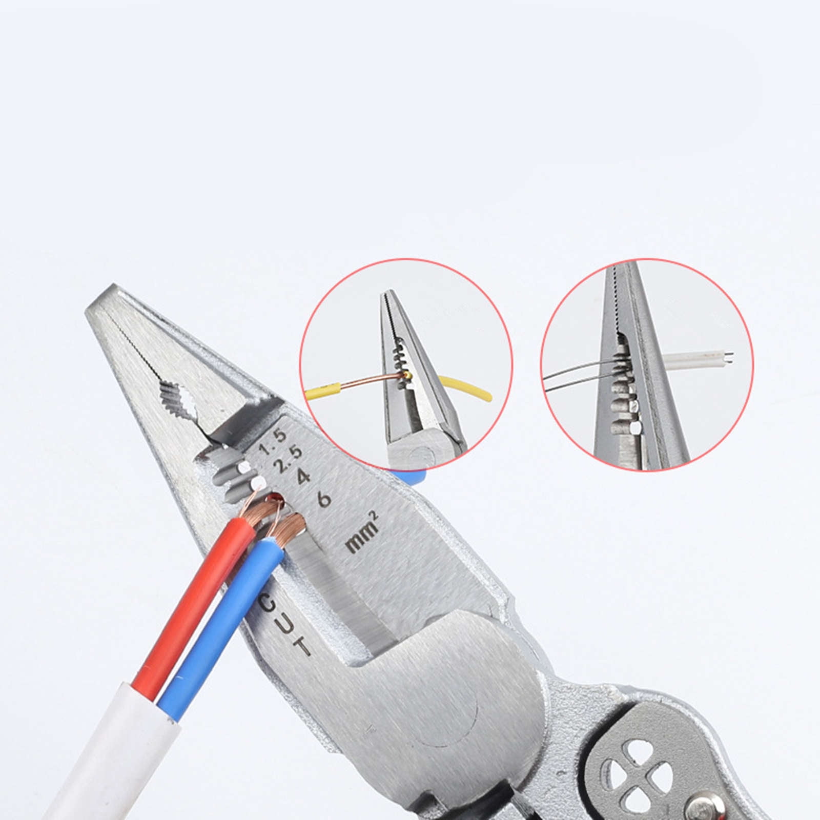 TAPDRA Stainless Steel Wire Stripper For Electrical Tasks Adjustable Blade Non Slip Grip Wire Cutting Twisting Detection