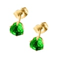thumbnail image 1 of Boucles d'Oreilles à Six Griffes Micro-Incrustées Blanches et Noires en Zircon Rond, 1 of 1