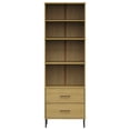 thumbnail image 2 of vidaXL Adult Standard Tall Bookcase with 2 Drawers Brown 60x35x180 cm Solid Wood OSLO, 2 of 5