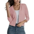 thumbnail image 3 of Aayomet Womens Sweaters Knitwear Elegant Simple Versatile Short Coat Womens Cardigan (Pink, XL), 3 of 4