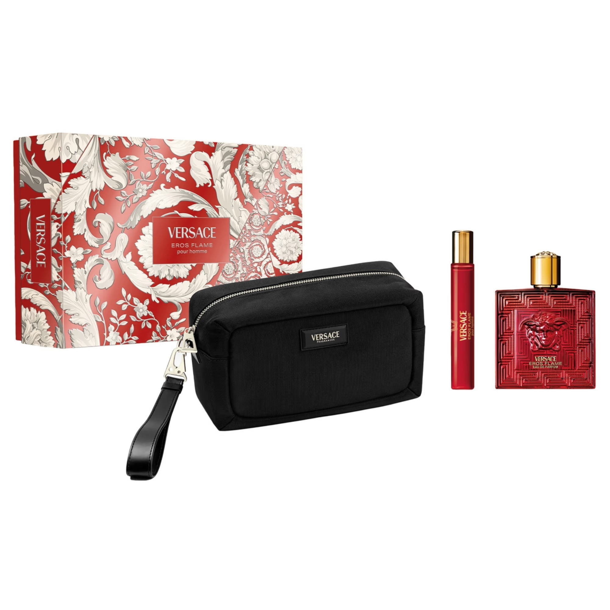VERSACE EROS FLAME 香水セット ポーチ付き Versace Men's Eros Flame Gift Set Fragrances 8011003903146