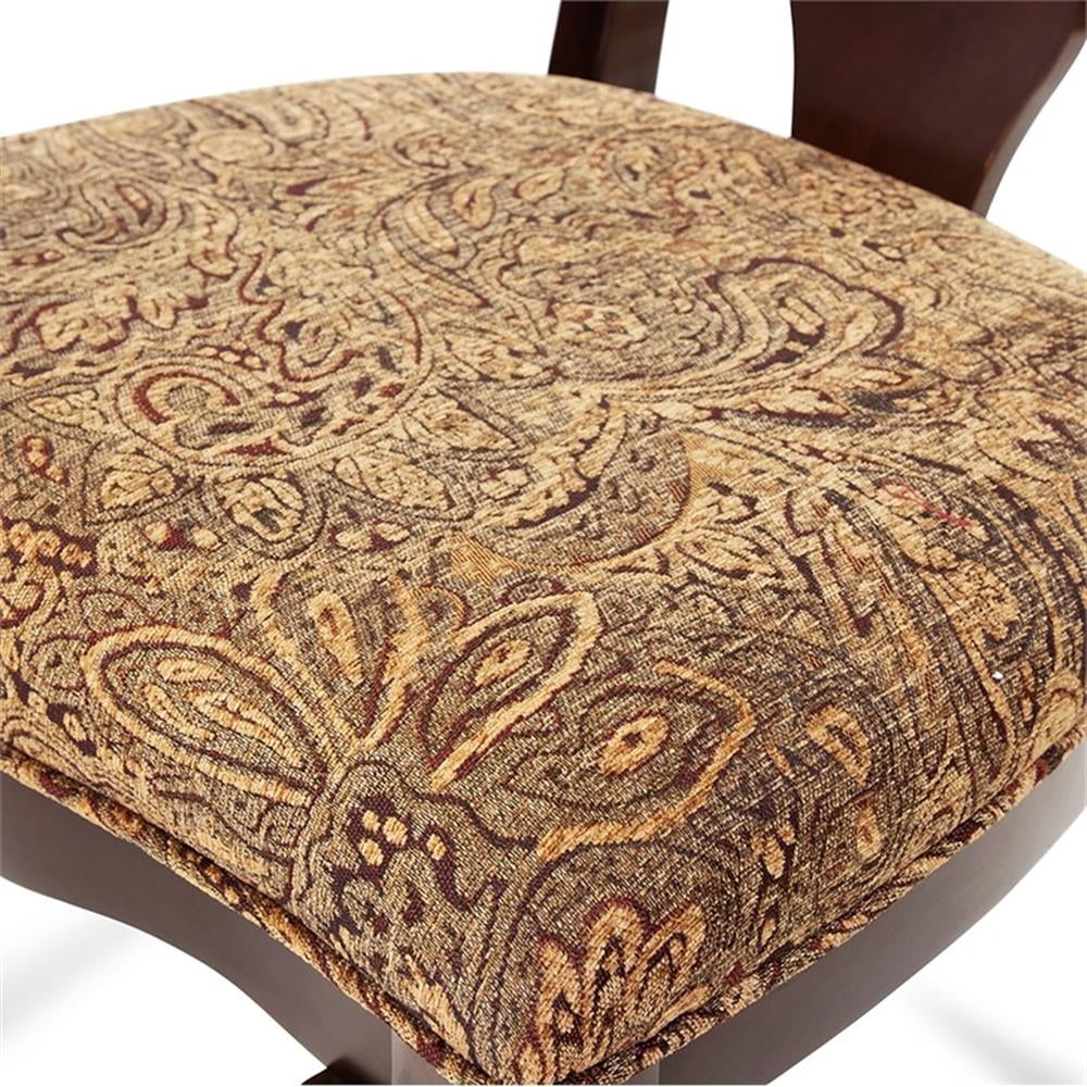 Wilson Traditional Wood Padded Dining Chair in Brown Cherry Set of 4