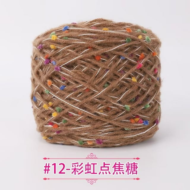 Nvzi Hilo surtido - Lana para tejer Color Dot Bean Line, caramelo, 1 rollo | Hilo suave mezclado que combina con hilo de cachemira para tejer a crochet, hilo duradero para manualidades