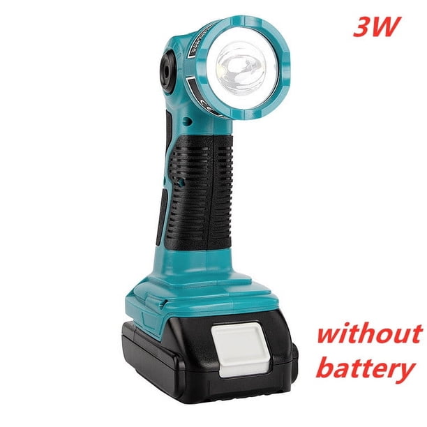 Lámpara LED de 3W/12W 18V Luz de Trabajo Linterna para Makita BL1430 BL1830 (sin Batería, sin Cargador) Batería de Litio USB Iluminación Exterior