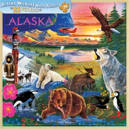 Masterpieces 20307 Alaska Wildlife Fun Facts Kid's Puzzle- 48 Pieces