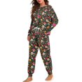 thumbnail image 2 of SCRAWLGOD Mushroom Pajamas Women Long Sleeve and Pants Pajama Set with Pockets Crewneck 2 Set Pjs for Women Size L Comfortable Women Pj Loungewear, 2 of 7