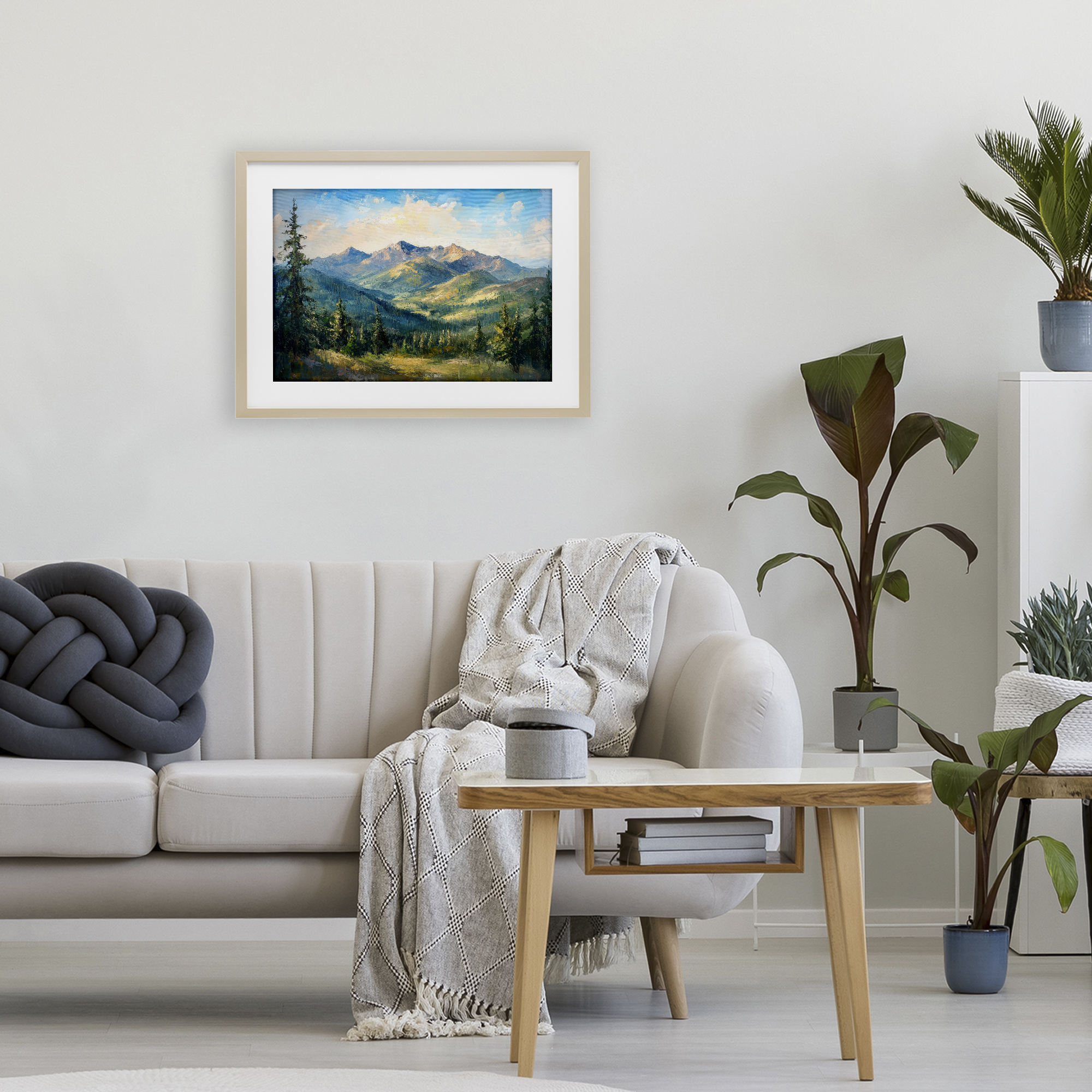 Stupell Industries Valley In The Mountains Birch Framed Print Under Glass, design by Petal Prints Design