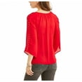 thumbnail image 2 of Lifestyle Attitudes Blouse Women's Size M Red Fluted Sleeve Top, 2 of 3