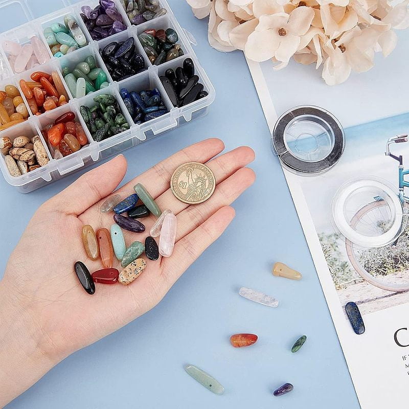 DIY Stretch Bracelet Making Kits Including Natural & Gemstone Beads and Elastic Beading Thread 12~21x5~8mm Hole: 1mm 375~390g/set for DIY