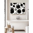 thumbnail image 6 of Black Grey Wall Art for Living Room,Canvas Picture Wall Decor for Bathroom Bedroom,Geometric Gold White Hexagon Modern Painting Artwork for Office Kitchen Hallway Dining Room Home Decorations 20"x24", 6 of 8