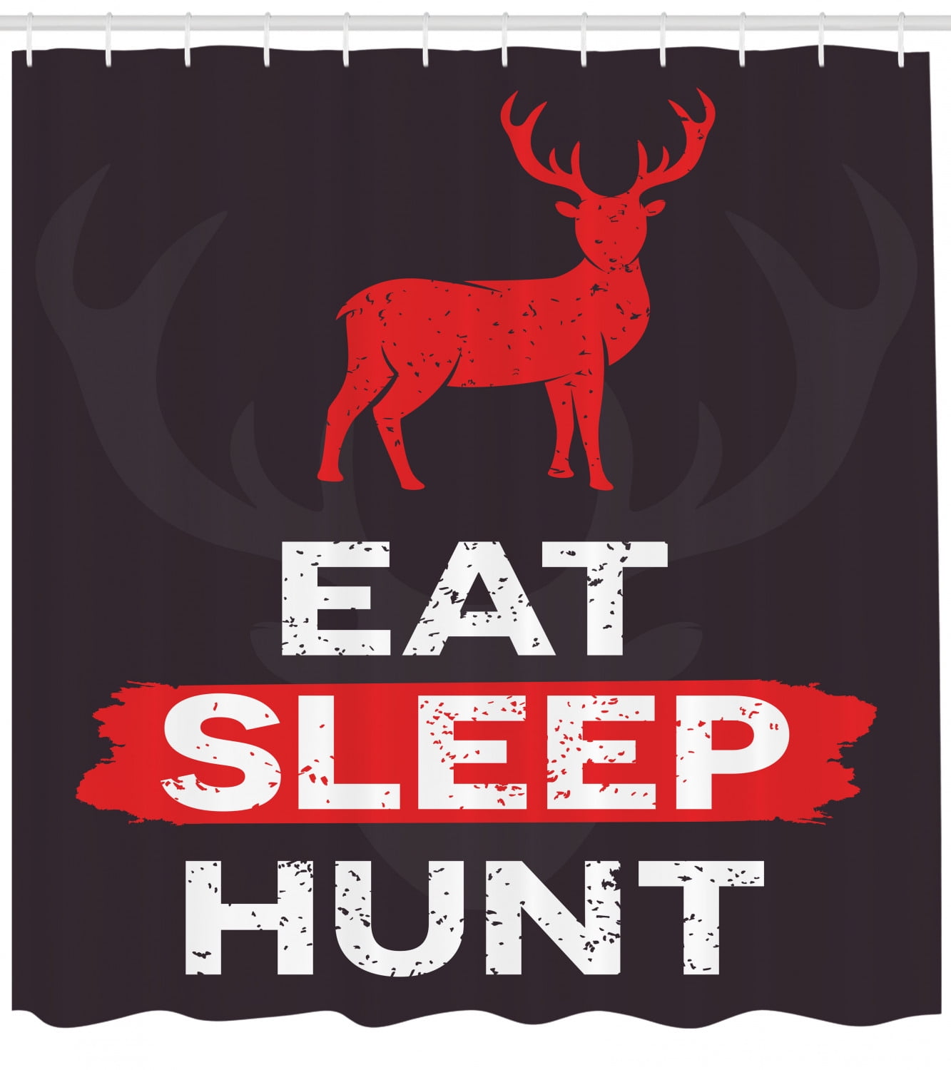 Hunting Shower Curtain Eat Sleep Hunt Inspirational Quote Grunge