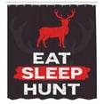 thumbnail image 3 of Ambesonne Hunting Shower Curtain, Eat Sleep Hunt, 69"Wx84"L, Scarlet Eggplant White, 3 of 3