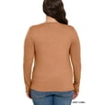 thumbnail image 3 of Zenana Plus Size Brushed Microfiber Lightweight Round Neck Long Sleeve Tee Shirts Top, 3 of 3