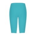 thumbnail image 6 of HAJWOH Capri Leggings for Women Elastic Waist High Waist Knee Length Leggings Stretch Summer Lightweight Pants Athletic Running Workout Yoga Pants, 6 of 6