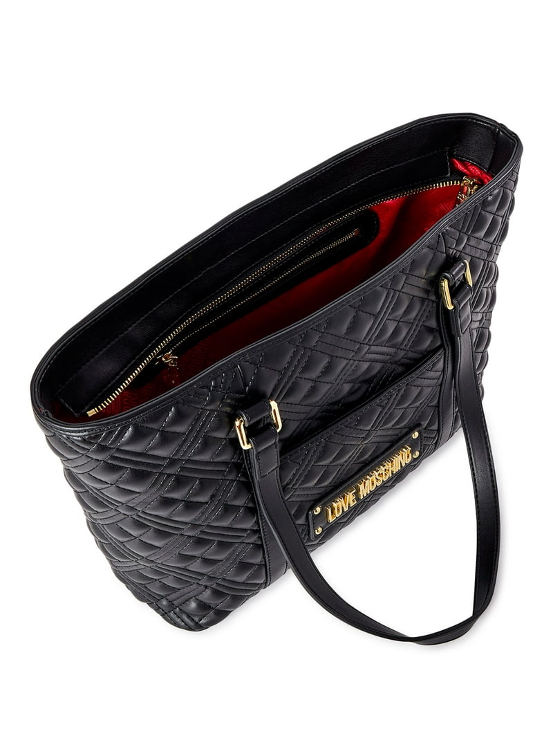 Love Moschino Women's Black Quilted Tote Handbag - Walmart.com