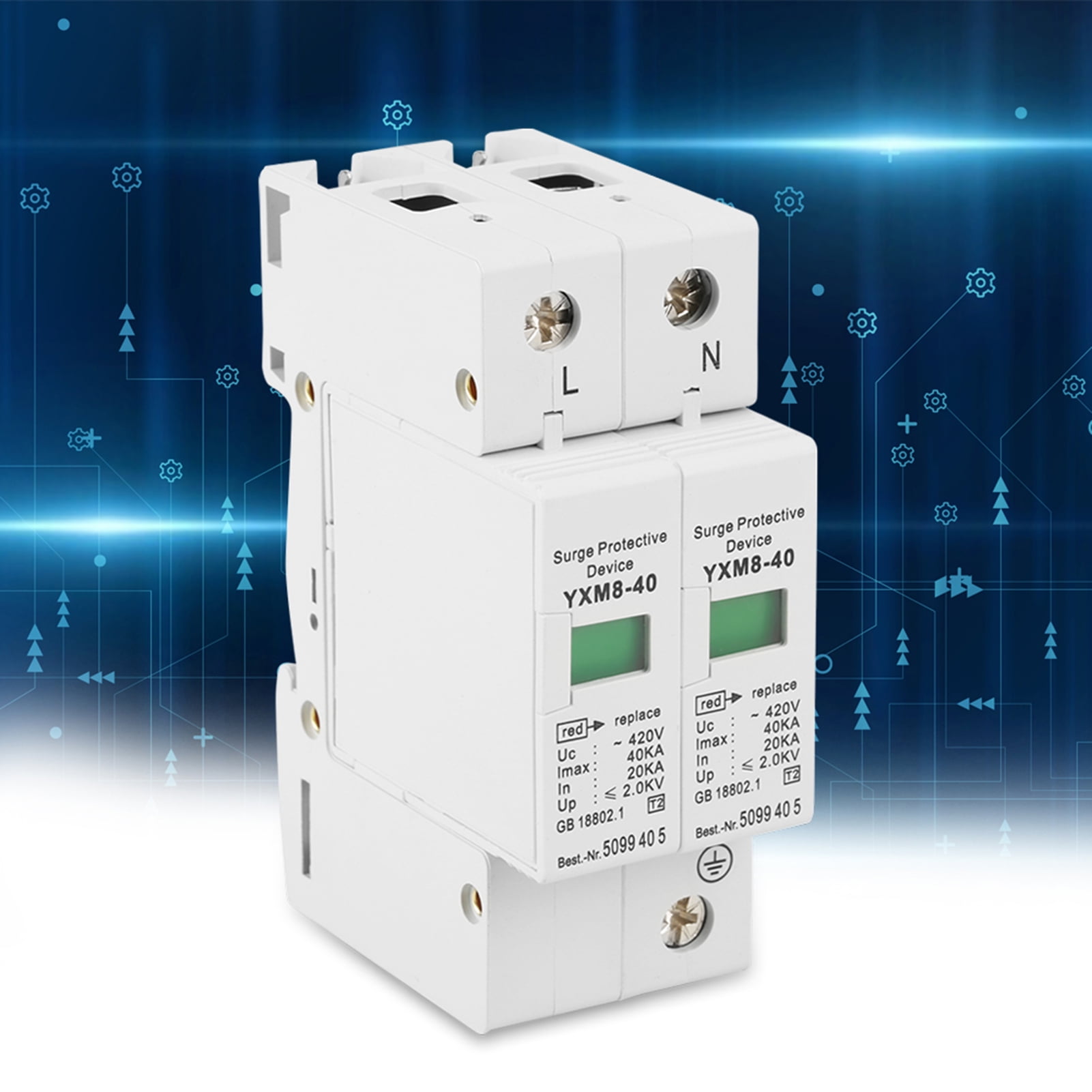 Dispositivo pararrayos ANGGREK 220 V 2P 40 KA protección contra ...