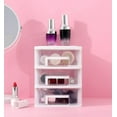 thumbnail image 4 of Dingrich 3 Layer Drawers Organizer Clear Cosmetics Storage Organizer Desktop Drawer Containers Unit for Home Office Craft Storage Cabinet, White, 4 of 7