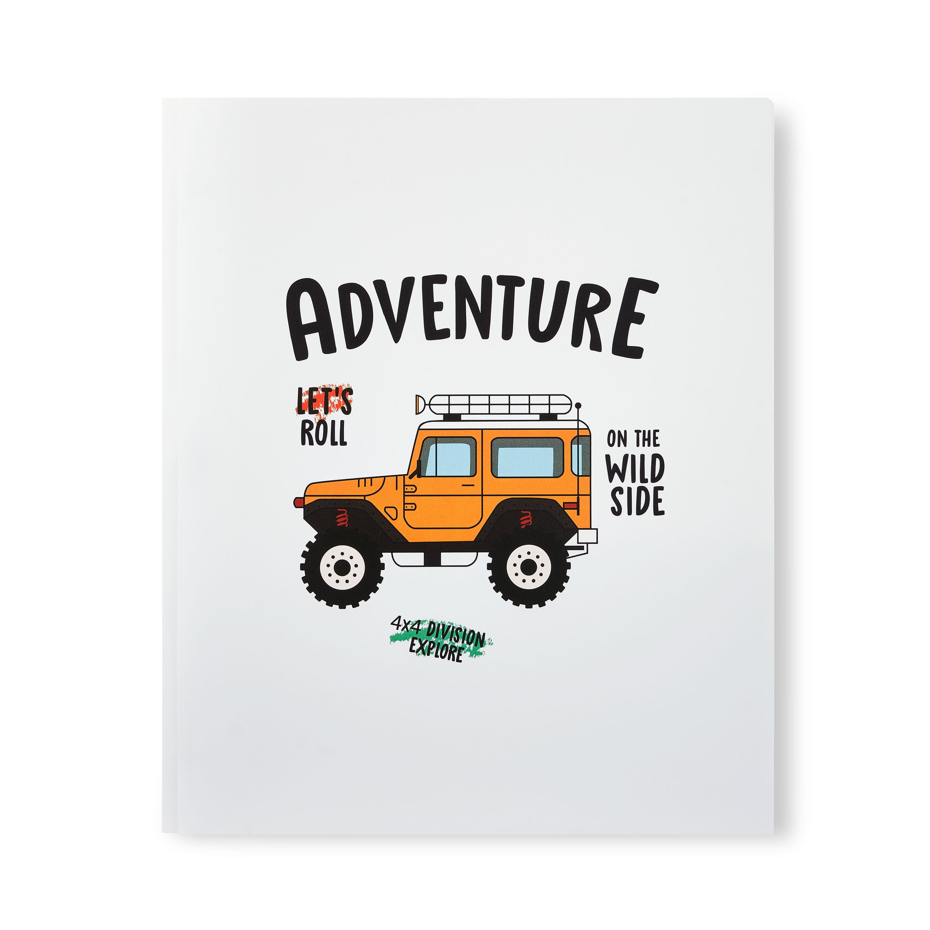 Pen+Gear 3-Prong Poly Folder, White with Adventure Car, 9.4'x11'
