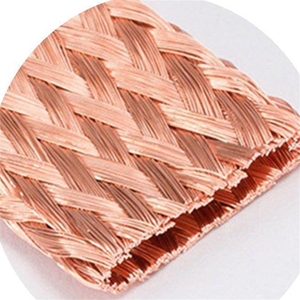 Bare copper braided grounding wire, which can be welded with oxygen-free copper wire (width: 15mm, thickness: 1.5mm, length: 5m)