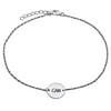 Personalized Women's Sterling Silver or Gold over Silver Round Initial Anklet