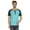 Heather Dark Gray & Aqua Blue, variant on Short Raglan Sleeve Cotton Lightweight Solid T-Shirts Classic Henley T-Shirt For Mens