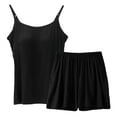 thumbnail image 2 of Hrsba Sleeveless Cami Tops with Built in Bra and Pocket Shorts Solid Color 2 Piece Outfits for Women Summer Loungewear, 2 of 4