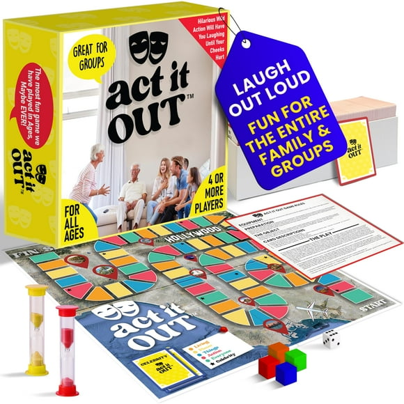 Board Games for Family Night Adults & Kids - Elevate Game Night For All Ages 6 & Up Best For Groups And Get Togethers This Fun Crazy Charades Style Game Will Have You Laughing Till