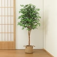 thumbnail image 5 of DR.Planzen 6 feet Artificial Ficus Tree, Tall Lifelike Greenery with Natural Wood Trunk for Living Room, office floor and corner decor, 5 of 12