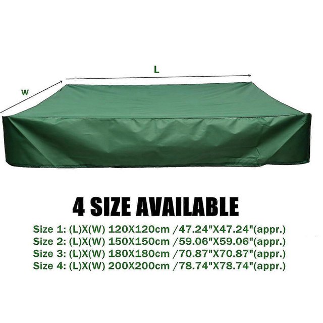 Sandpit Cover 150x150 cm Waterproof Cover UV Protection 70% Protection for Oxford Sandpit with Drawstring, Green