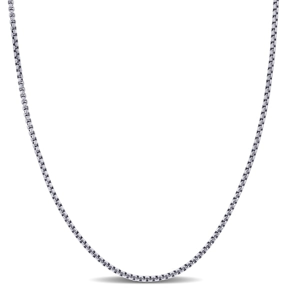 Everly Women's 1.6mm 10k White Gold Round Box Link Chain Necklace