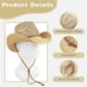 thumbnail image 4 of Western Straw Cowboy Hats Wide Brim Cowgirl Hat Sun Hat Party Holiday Foldable Vacation Beach Sun Hat for Women/Men Ref: 8094, 4 of 5
