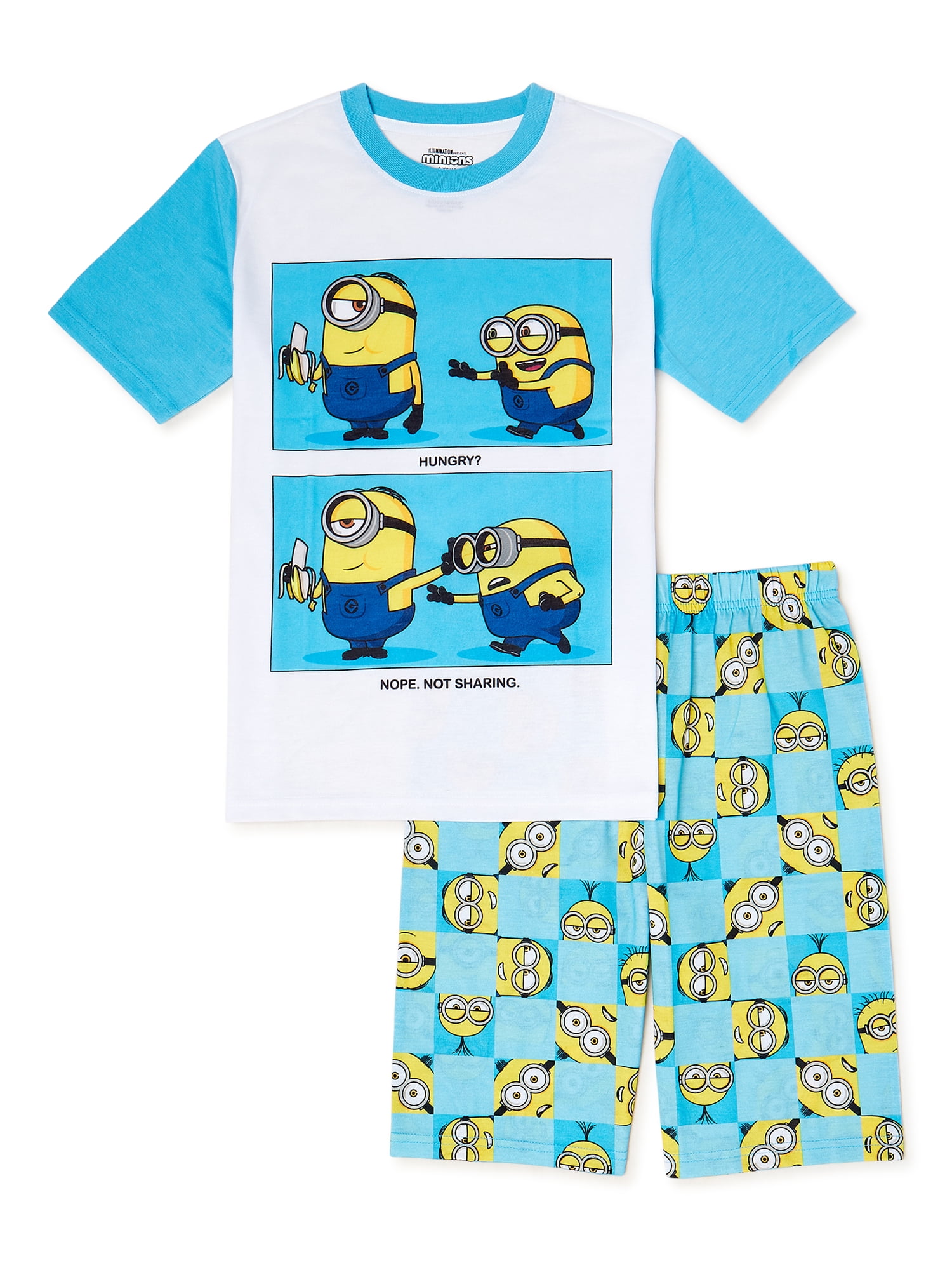 Minions Boys Sleep Shirt and Shorts, 2-Piece Pajama Set, Sizes 4-12 -  Walmart.com