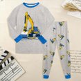 thumbnail image 2 of CAUYDY Toddler Boy Sleepwear Child Clothes Fall Winter Long Sleeve Shirt and Elastic Pants Comfy Set Baby Pajamas Little Kids Outfits for Boys 2T 3T 4T 5T Sizes 4-5 Years,Grey, 2 of 8