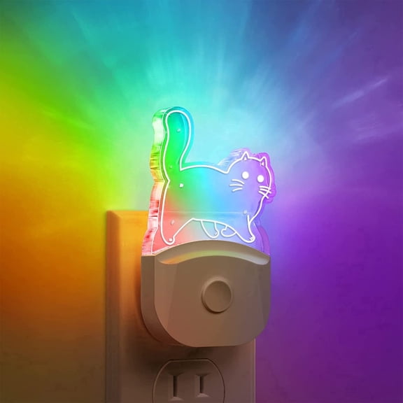 YANSUN 0.5-Watt Plug in Color-Changing Kids Night Light with Dusk to Dawn Sensor for Bathroom, Kid Room (2 Pack)